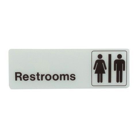 3&#034; X 9&#034; Deco &#034;Restroom&#034; Sign