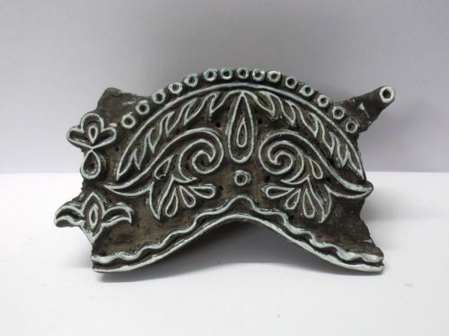 VINTAGE WOODEN HAND CARVED TEXTILE PRINTING FABRIC BLOCK STAMP ETHNIC DESIGN 11