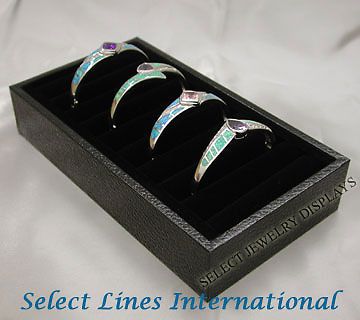 Black Velvet Bangle Bracelet Slot Tray Jewelry Display