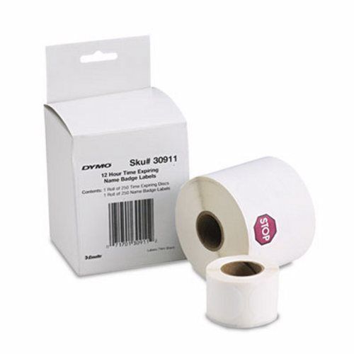 Dymo Management Time-Expiring Name Badges, Adhesive, 250 per Box (DYM30911)