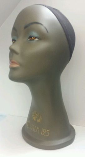 Tall 14.5 inch  Female Display Mannequin Head Tan Skin