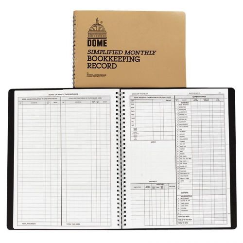 Dome Weekly or Monthly Bookkeeping Record;128 Sheet(s)-Wire Bound-11.25&#034;x8.75&#034;