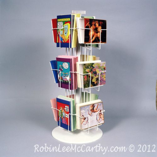 NEW 12 Pkt COMBO 5x7 Greeting Card Display Rack LOW PRICE! White Carousel Metal