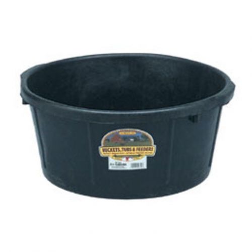 6.5 Gallon Rubber Tub Pet Livestock Feeding Shop Supplies Multi Purpose Black