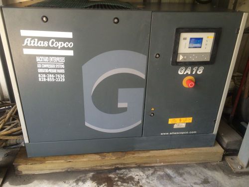 Atlas copco ga18 rotary screw air compressor 25 hp for sale