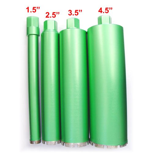 Combo 1.5&#034;, 2.5&#034;, 3.5&#034;, 4.5&#034;  wet diamond core drill bit for concrete - premium for sale