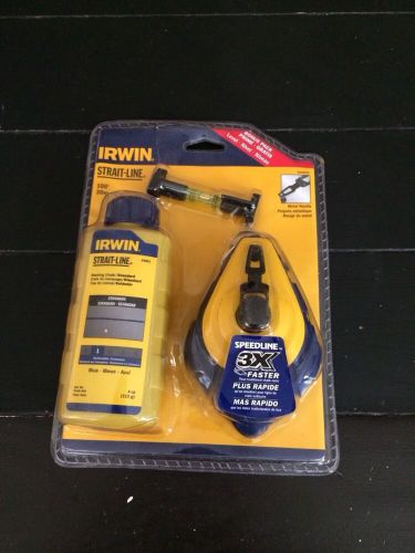 Irwin straight line with line level an Blue Chalk Speedline 3x Faster Chalk Reel