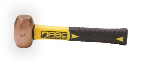 ABC Hammers Bronze/Copper Drilling Hammer, 2-LB 8-IN Fiberglass Handle #ABC2BZFS