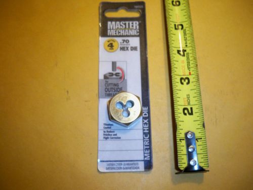 4mm -.70 BOLT DIE 1&#034; HEX  DIE  RIGHT HAND MASTER MECHANIC  TITANIUM  COATED