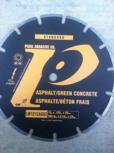 Pearl Abrasive Co. 12&#034;x.125x20mm Asphalt/Green Concrete Diamond Blade