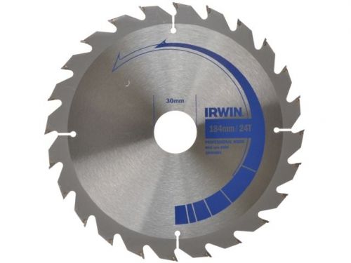 Irwin Circular Saw Blade 184mm x 30 / 28.6 / 25.4 &amp; 20mm bore x 24 Teeth TCT