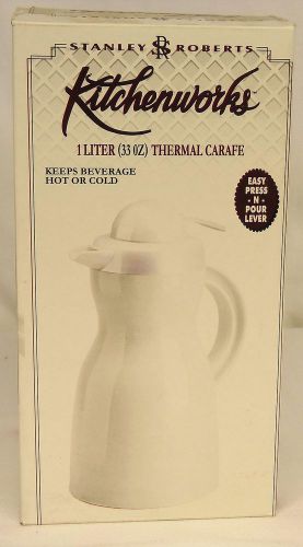 Stanley Roberts KITCHENWORKS 1 Liter (33oz) WHITE Thermal Carafe Coffee Server