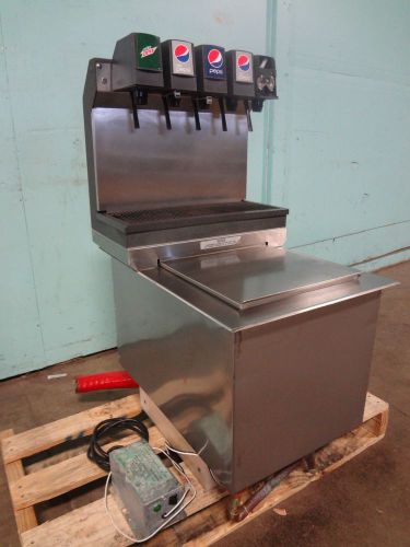 &#034;cornelius&#034; comm. drop-in insert 5 heads soda dispenser w/cold plate ice bin for sale