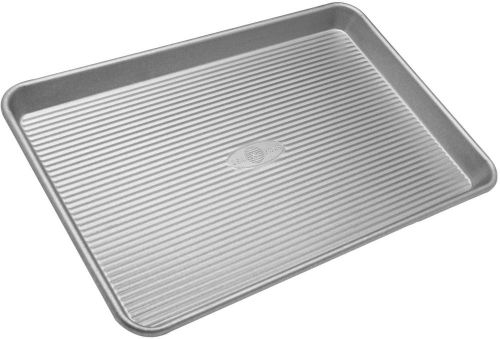 USA Pans 13 x 18 Inch 1 Lb Aluminized Steel Jellyroll Pan with Americoat