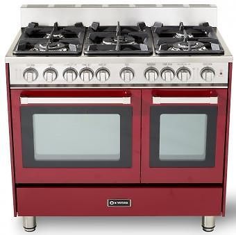 Verona 36&#034; Gas Range with Double Oven - Burgundy ~