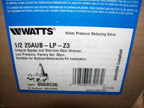 Brand New Pressure Reducing Valve 1/2&#034; NPT FPT Bronze Watts 25AUB-LP-Z3 561155