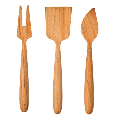 Be Home 3 Piece Teak Cheese Utensil Set