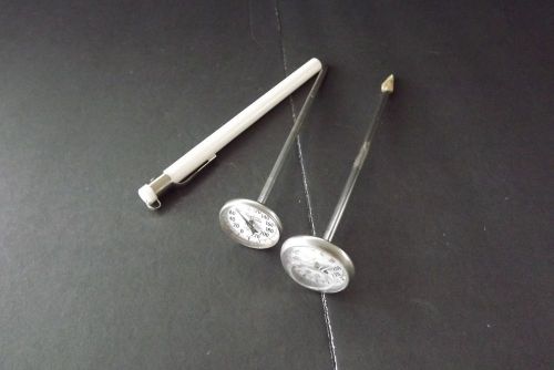 2- nsf  5”  pocket thermometer, glass dial is cracked on the comark, the other i for sale