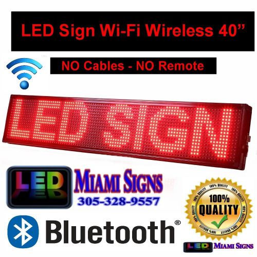 Wi-Fi LED Sign Programmable Ultra Bright RED LED WiFi 40&#034; Wireless Connection