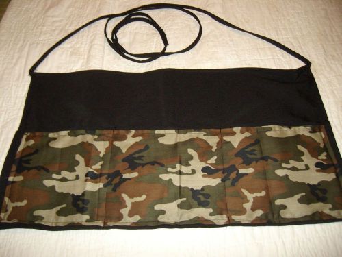 Black unisex camo server waitress bar 3 pocket waist  apron personalized free for sale