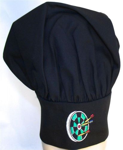 Dart Board &amp; Darts Black Chef Hat Bullseye Game Adult Size Adjustable Monogram