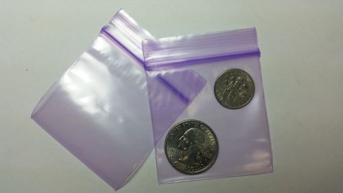 2020 Original Apple 2.5mil Mini Ziplock Baggies (2&#034; x 2&#034;) (1pk/100bags) Purple