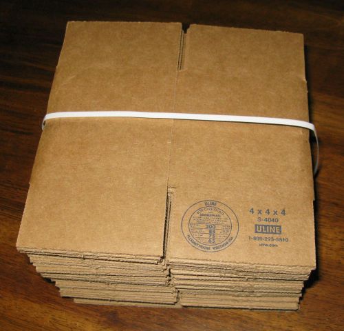 25 boxes - 4x4x4&#034; Packing Shipping Cartons Corrugated Boxes