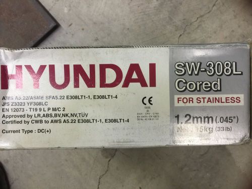 Hyundai SW-308 Cored E308L .045&#034; #33lbs Spool stainless steel Mig welding SS