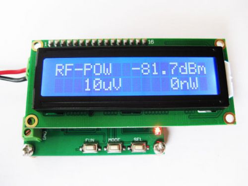 RF power meter 0-500Mhz -80 ~10 dBm + 1602 backlight LCD