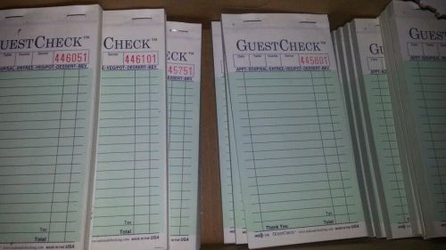 2-part carbon guest check 16 books 800 checks for sale