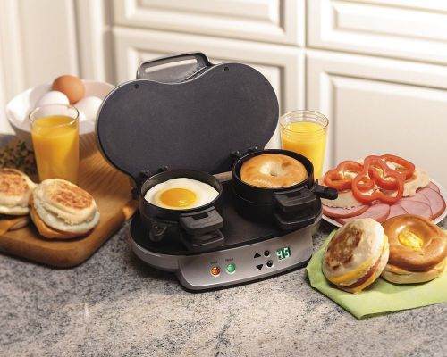 Hamilton Beach Dual Breakfast Sandwich Maker Healthy Lunch Homemade 5 MinutesNEW