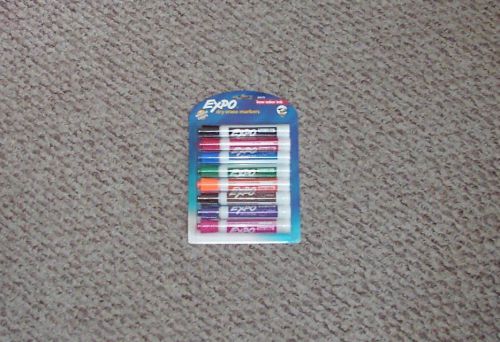 EXPO DRY ERASE MARKERS - CHISEL TIPS - 8 DIFFERENT COLORS - INTENSE COLOR