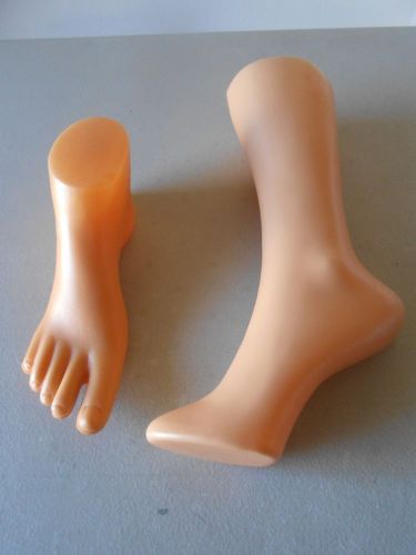 Lot of 2 Feet Hard Plastic Mannequin Foot for Shoes and Sandals Display Plastic