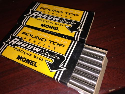 T25 (MONEL) vintage  3/8&#034; ROUND TOP staples 1000 pack x 2