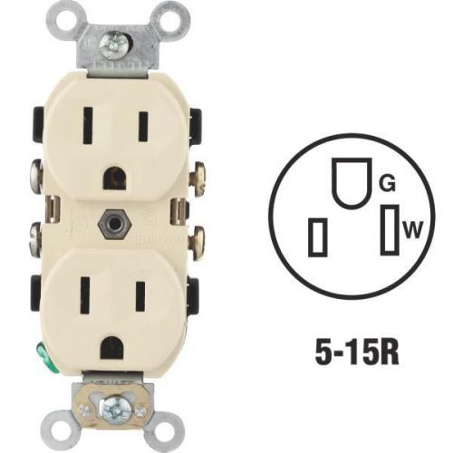 Leviton S01-CR15-0IS 125V Grounded Duplex Outlet-IV DUPLEX OUTLET