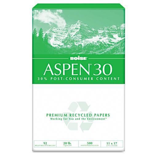 NEW BOISE CASCADE 054907 ASPEN 30% Recycled Office Paper, 92 Bright, 20lb, 11 x