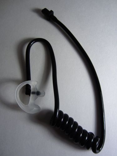 BLACK COILED AIRTUBE &amp; CLEAR EARMOLD FOR EARPIECE MOTOROLA KENWOOD HEADSET