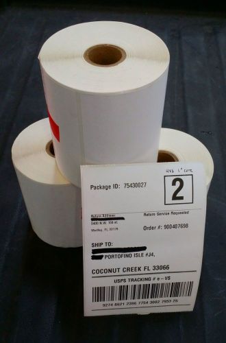 Single 4 x 6 1&#034; core direct thermal shipping labels- 275 labels per roll for sale