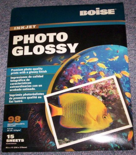 BOISE Photo Glossy Paper, Inkjet, 8.5x11, pkg of 15 shts-NIP-NR