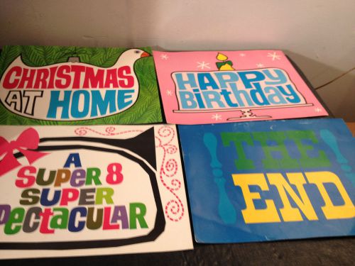 Bell and Howell Home Movie Title Cards Set of 8 Vintage Color!!  Great!!