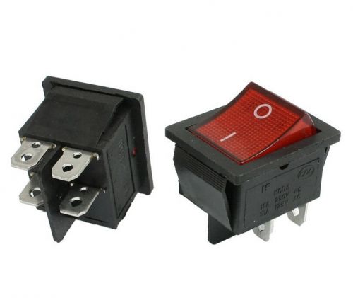 2 Pcs KCD4 DPST ON-OFF 4 Pin Rocker Boat Switch 15A/20A AC 250V/125V