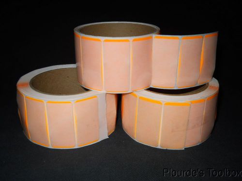 (400) Unused Unbranded 2&#034; x 1&#034; Self-Laminating Adhesive Orange Labels