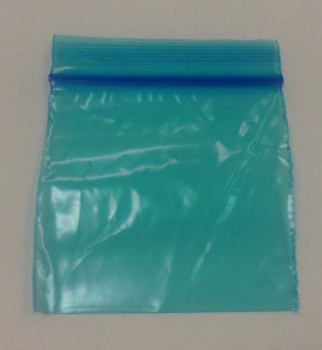 100 APPLE BRAND 3 inch X 3 inch BLUE ZIPLOCK BAGS 100 BAGGIES 3&#034;x 3&#034; ZIP LOCK