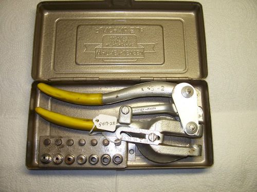 Punch set, whitney-jensen no. 5 jr. metal hand punch set with storage case, usa for sale