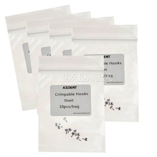 Fast shipping50 pcs Dental Orthodontic Crimpable Hook for short type 10pcs/ pack