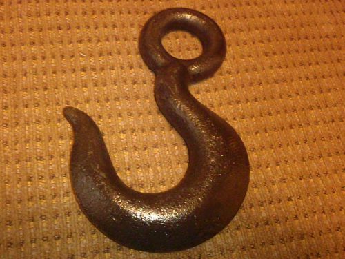 Pioneer Drop Forged Steel Eye Hoist Hook without Latch Vintage