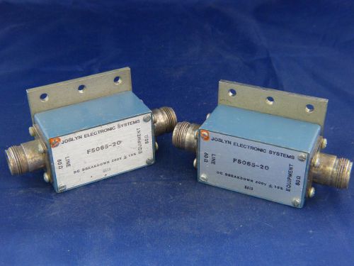 Lot of 2 Joslyn Electronic F5065-20 DC Breakdown 200V+-15% 50Ohm