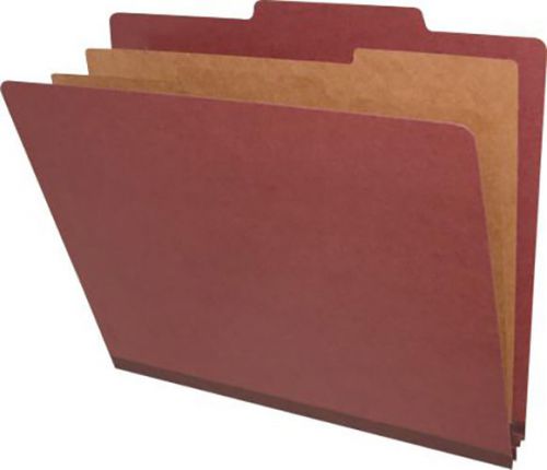 Red pressboard letter 2 dividers classification folders qty. 40 for sale