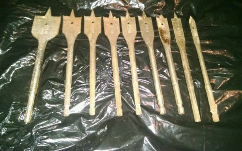 Lot of # 9 flat/spade wood boring drill bits for sale