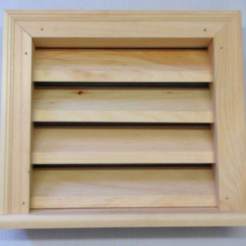 Wood louvered vent - unfinished pine - 15&#034;x16&#034;x3.5&#034; - interior screen vent for sale